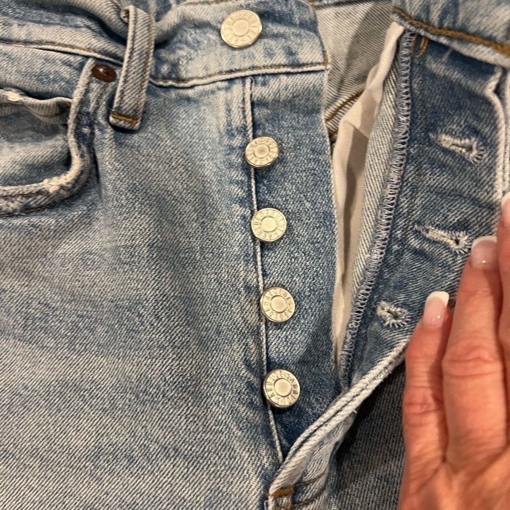 AGOLDE Riley Crop Blue High Rise Jeans Size 23 - Picture 5 of 9